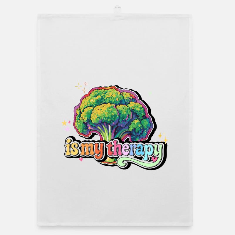Broccoli is my therapy Organic dish towel