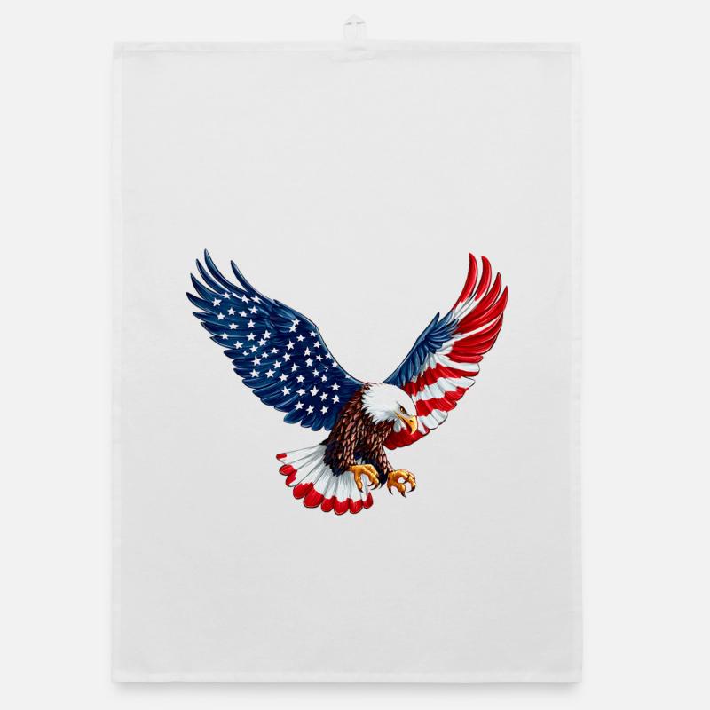 Aigle américain avec drapeau Torchon bio