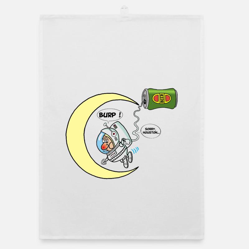 The astronaut and beer Organic dish towel