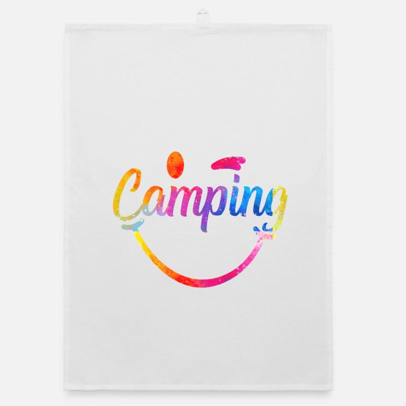 Logo de jeu de couleur de camping Torchon bio
