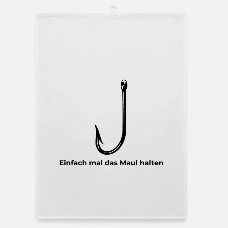 Angelhacken "Einfach mal das Maul halten" Organic Geschirrtuch