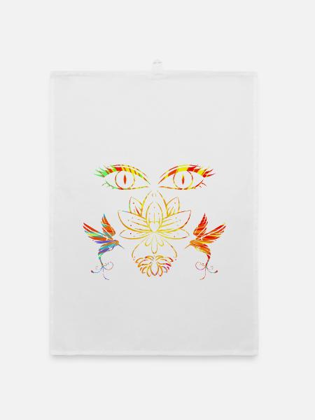 Visage zen - Torchon bio - blanc