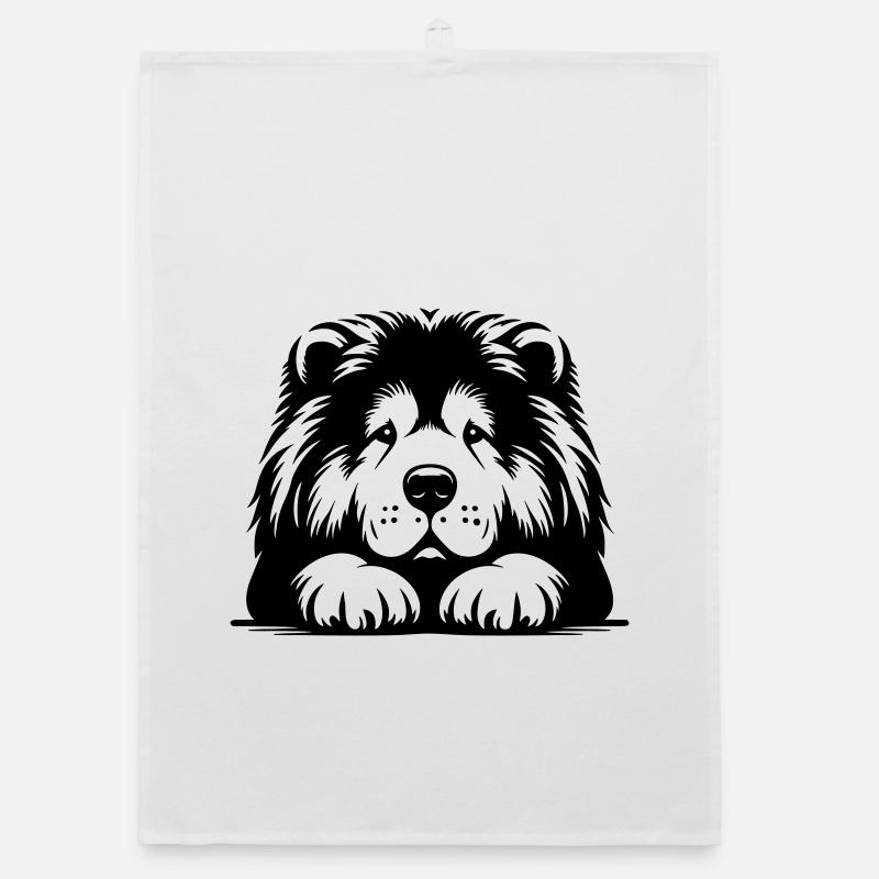 Chow Chow Head with Paws Organic dish towel