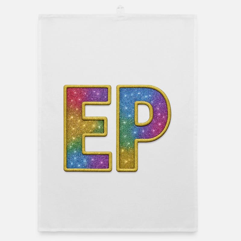 EP | Galactic Glitter Initial Lettering Organic dish towel