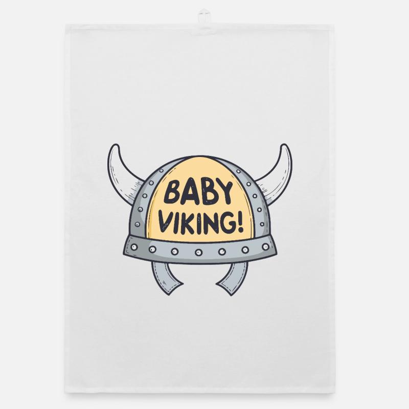 Viking Bébé Casque cornes blanches Torchon bio