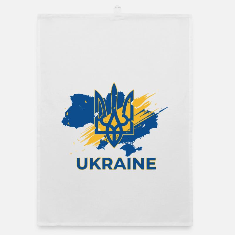 Impression du logo Trident Wave Ukraine Torchon bio