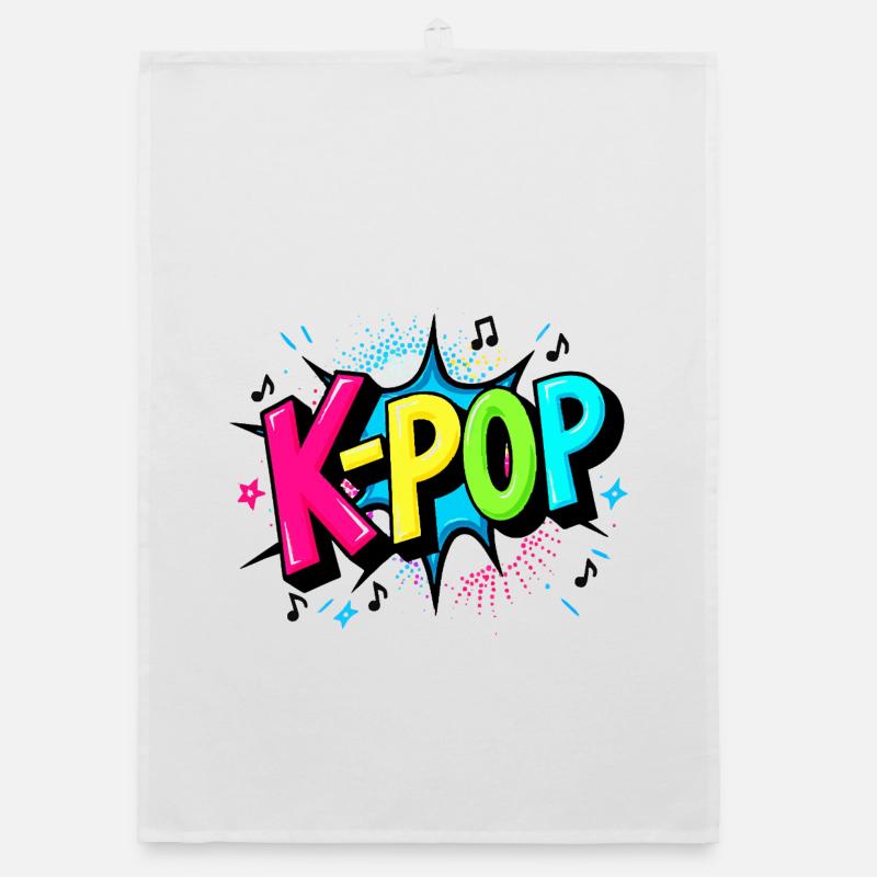 K-Pop Power - Conception de ventilateur coloré Torchon bio