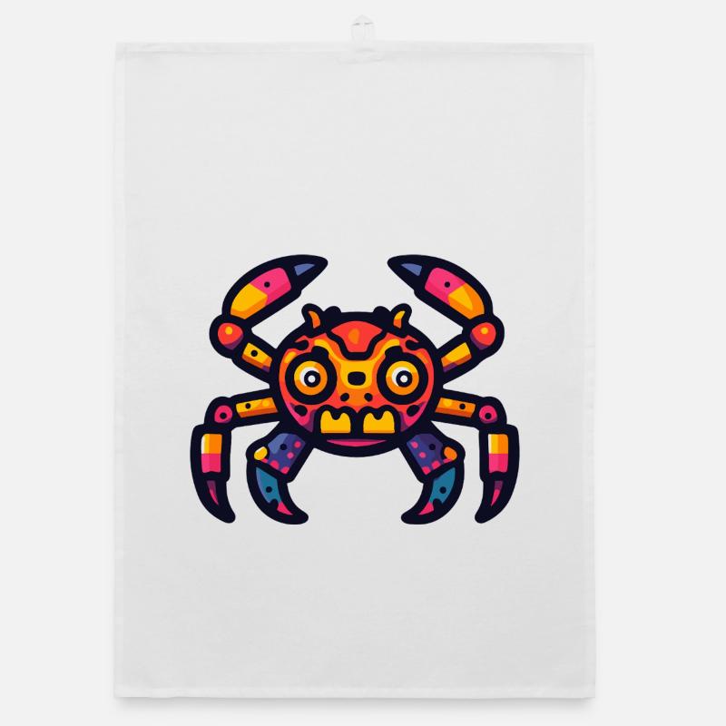 Crab Crab Halloween Zombie Organic dish towel