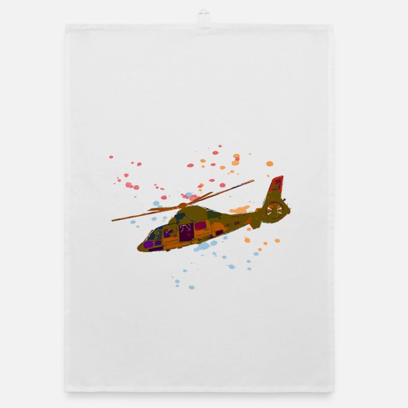 Conception colorée d’éclaboussures d’hélicoptère Torchon bio
