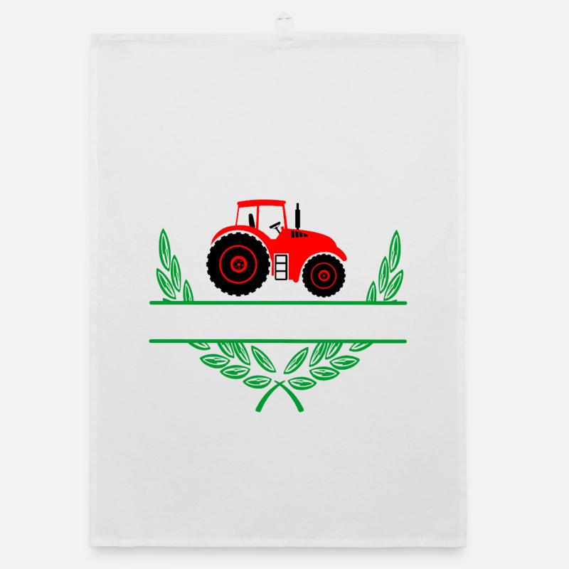 Red Tractor with Namespace Organic dish towel