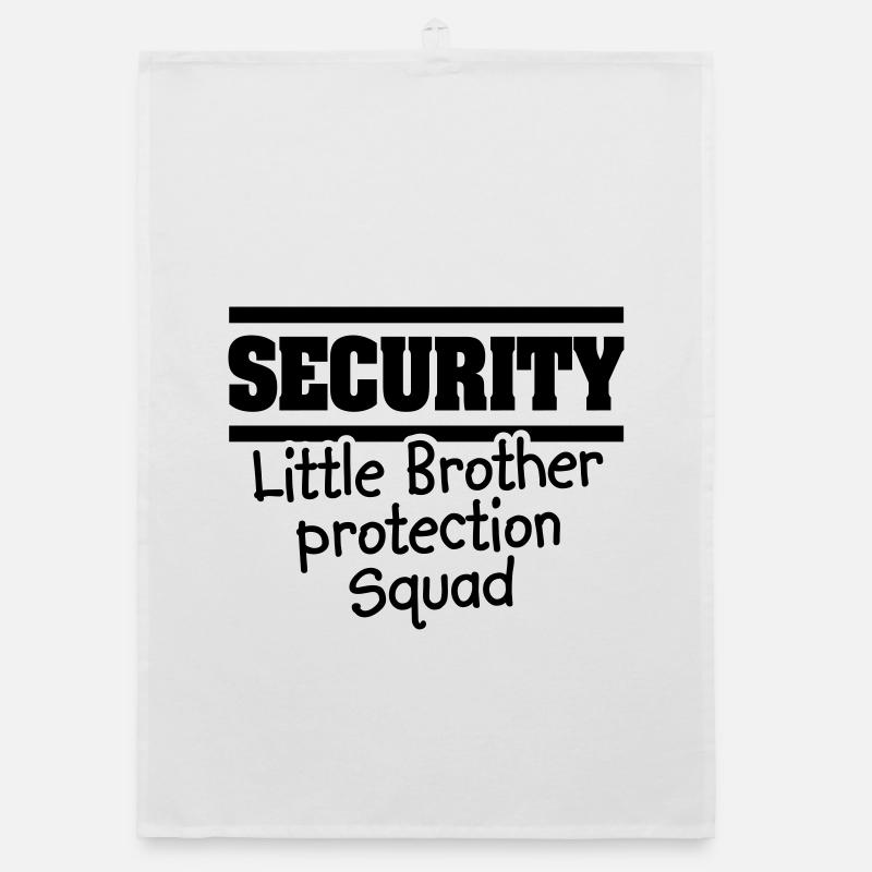 Sécurité Petit frère protection squat - Big bro - Torchon bio - blanc