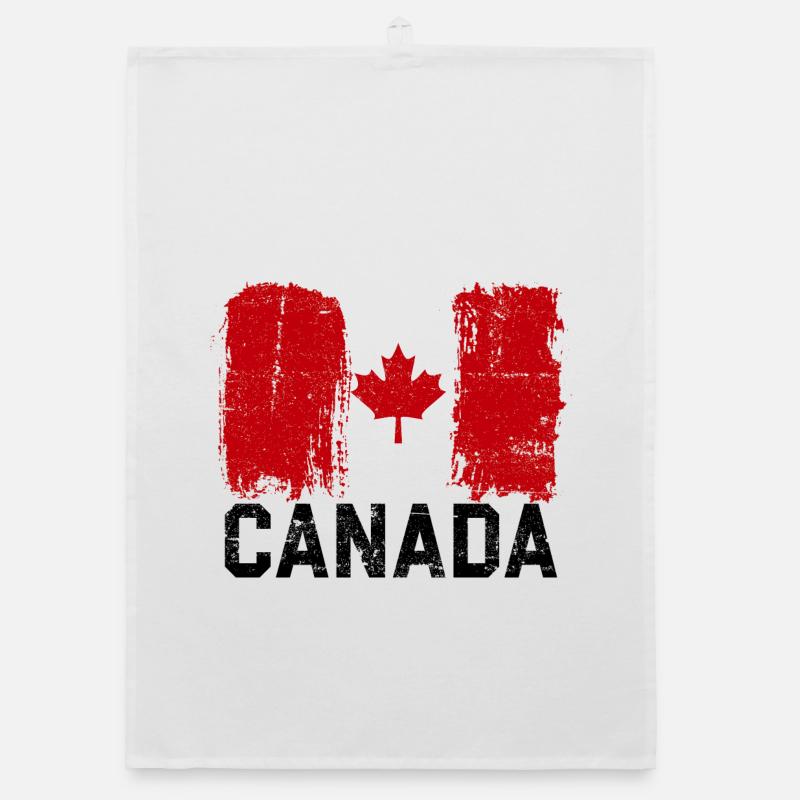 Grunge Canada Flag Maple Leaf Art Organic dish towel