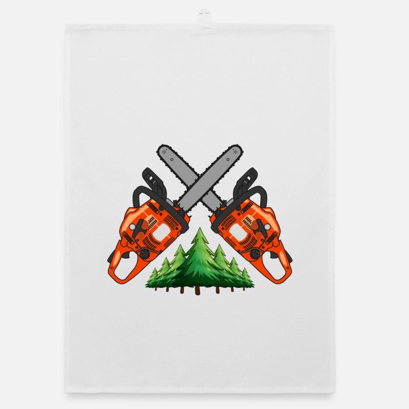 Croix à la tronçonneuse avec forêt Torchon bio