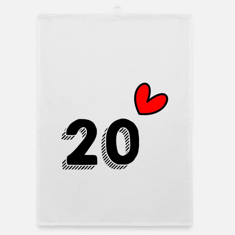 20. 20 ANS. 20e ANNIVERSAIRE. ANNIVERSAIRE 20 ANS. Torchon bio