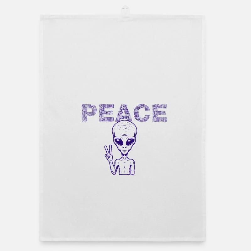 Friedensalien Peacezeichen Organic Geschirrtuch
