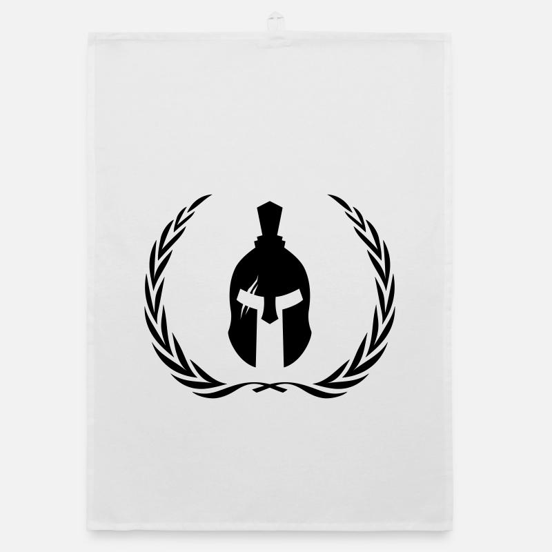 Spartan Helmet Gladiator Wreath Organic dish towel