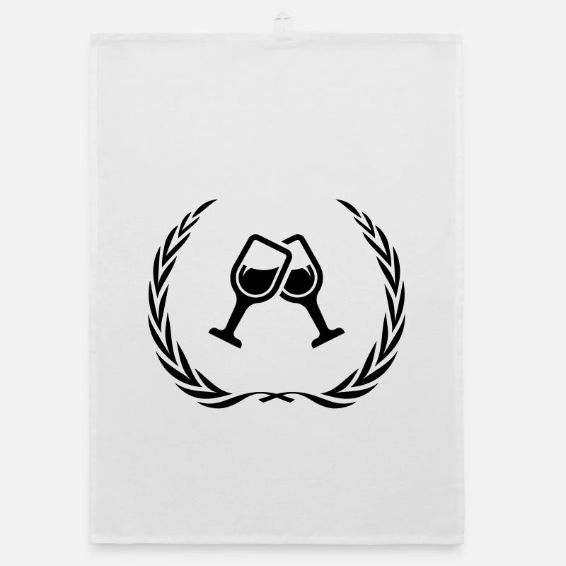 Wine Glasses Wreath Organic dish towel