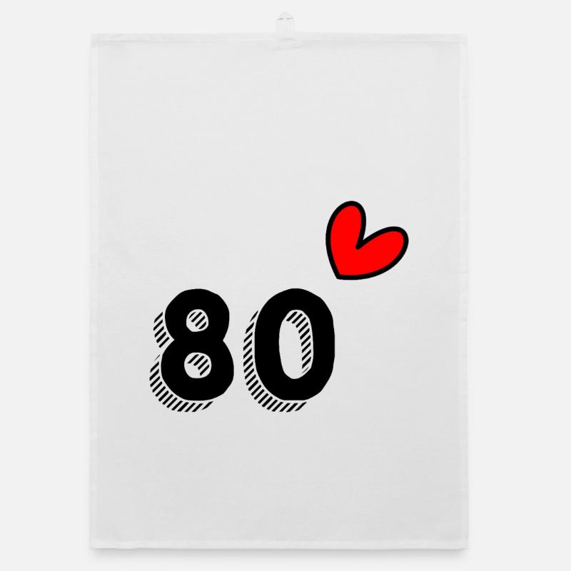 80. 80 ANS. 80e ANNIVERSAIRE. ANNIVERSAIRE 80 ANS. Torchon bio