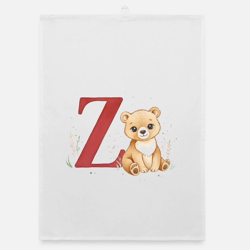 Z-Bear: Big Z with Bear Organic dish towel