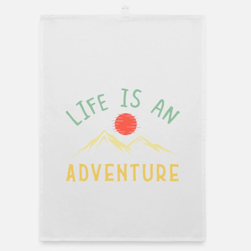 La vie est une aventure – Mountain Sunrise Descripti Torchon bio