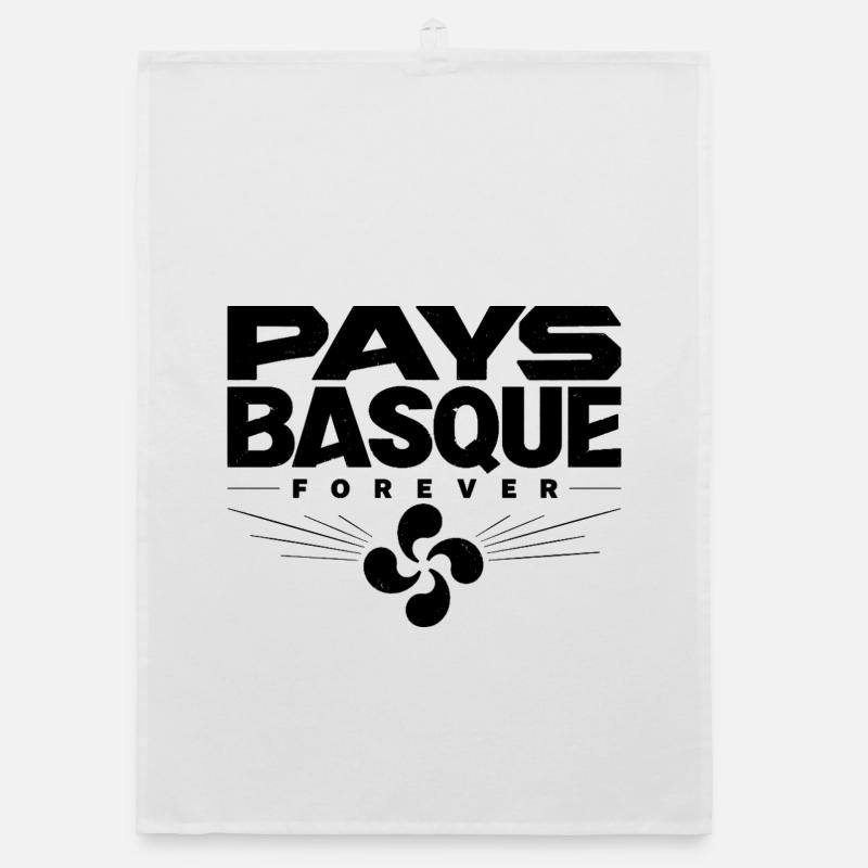 Pays Basque Forever Lauburu Vintage Design Torchon bio