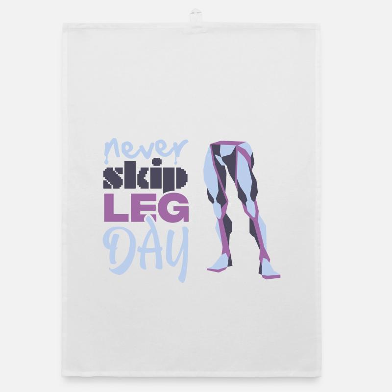 Never Skid Leg Day Grafik Organic Geschirrtuch