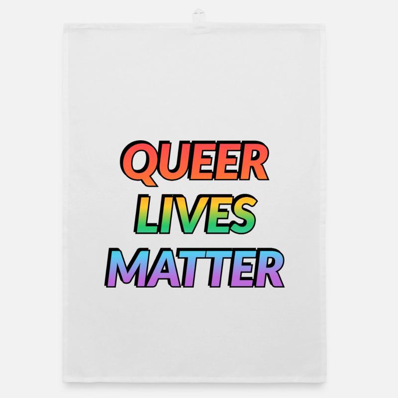 Queer Lives Matter Regenbogen Organic Geschirrtuch