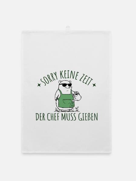 Gartenarbeit Der Chef muss gießen Hobbygärtner - Organic Geschirrtuch - Weiß - Vorne