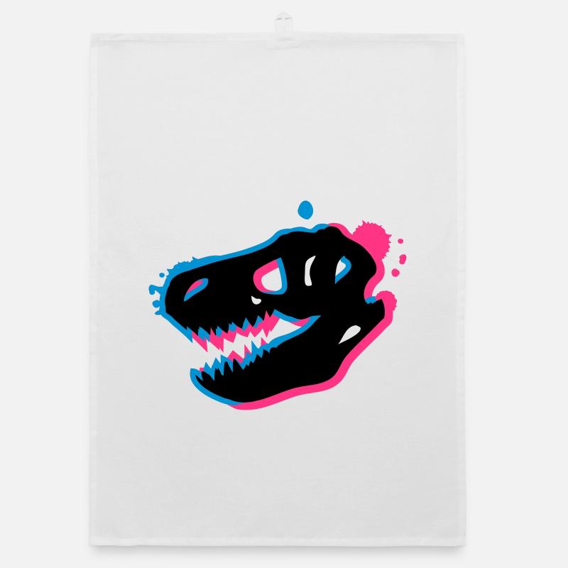T Rex Schädel 3-D Organic Geschirrtuch