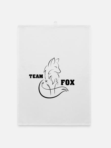 team fox fuchs symbol zeichnung Logo icon - Organic Geschirrtuch - Weiß - Vorne