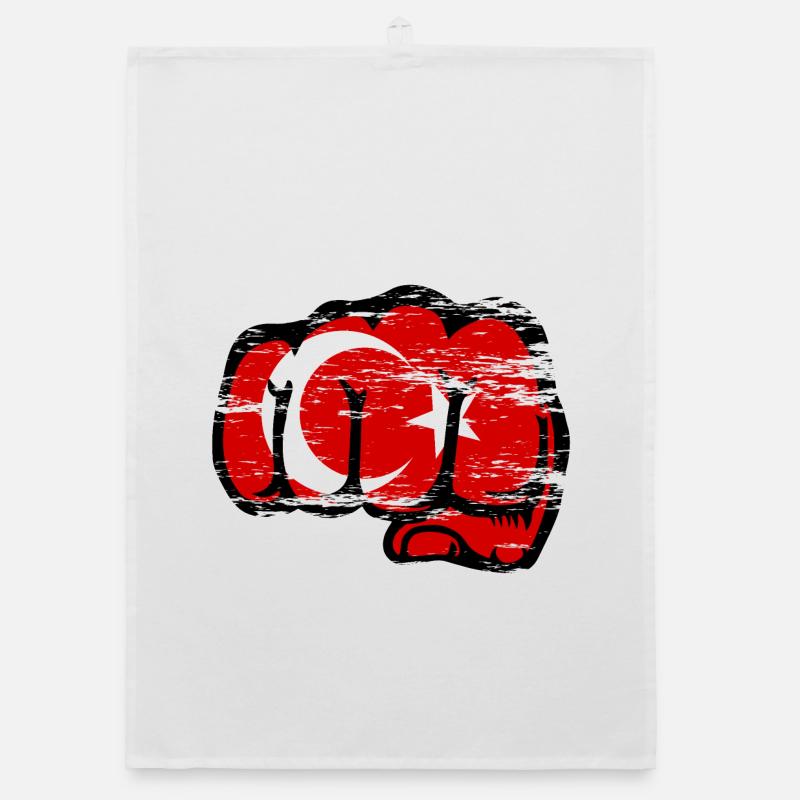 Poing de main drapeau turc utilisé Torchon bio