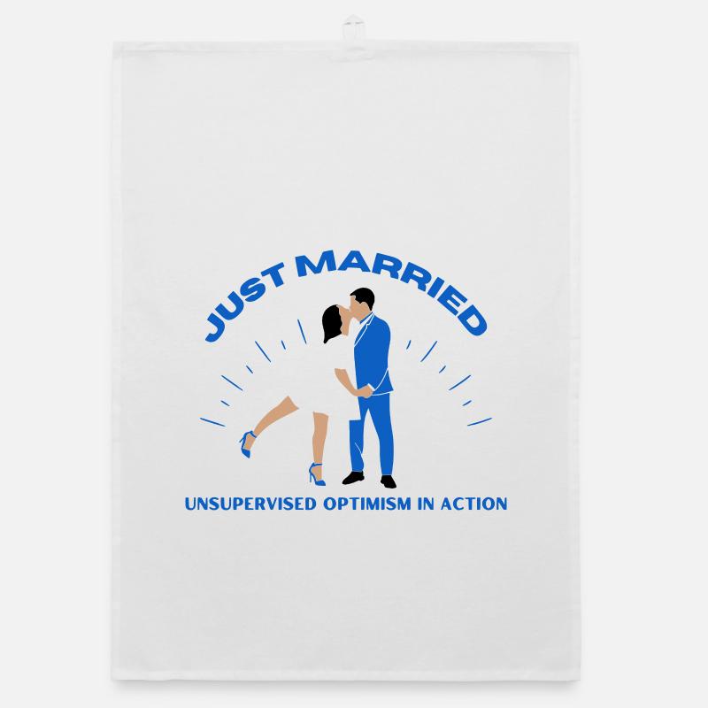 just married | Wedding Organic dish towel