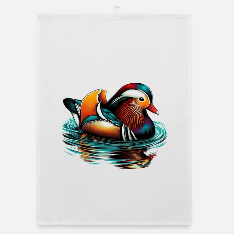 Mandarin duck Organic dish towel