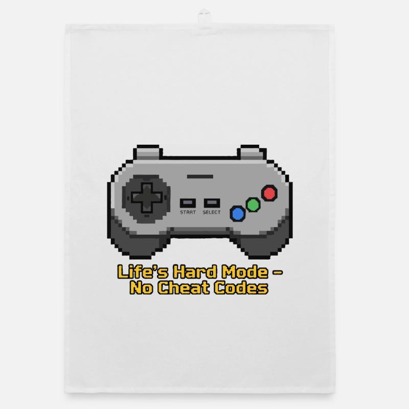 Life's Hard Mode No Cheat Codes Organic dish towel