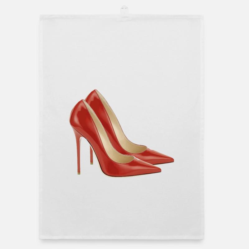 Pump it up - red pumps Organic dish towel