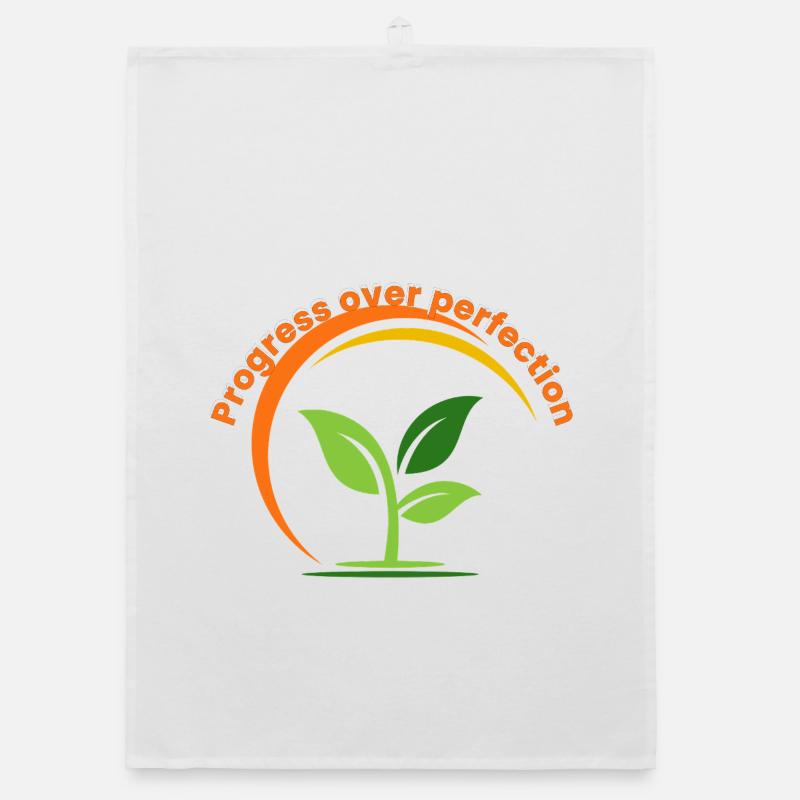 Progrès au-dessus de la perfection – Growth Mindset Inspirat Torchon bio