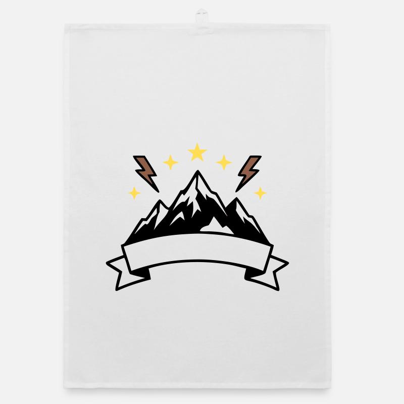 Berge Banner Textfeld Wappen Organic Geschirrtuch