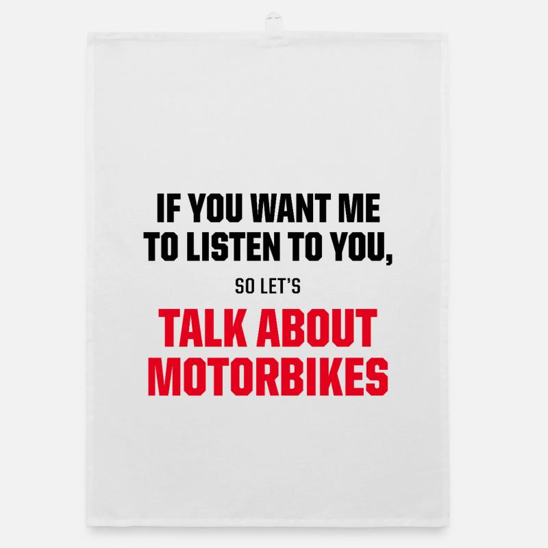 Talk About Motorbikes Biker Quote Organic Geschirrtuch