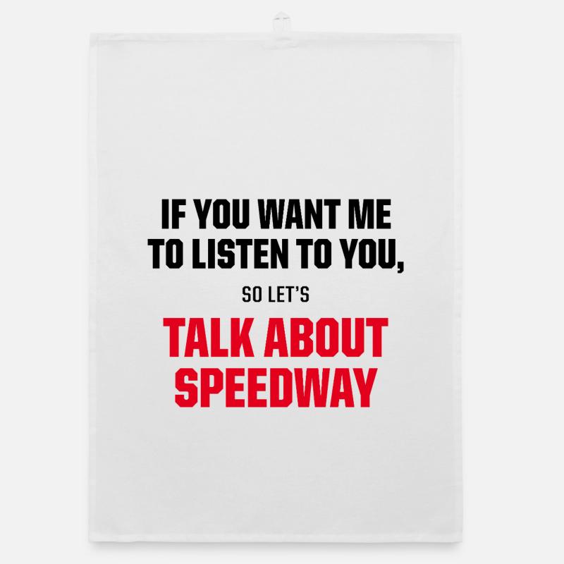 Parlez du graphique drôle de citation de fan de courses de speedway Torchon bio
