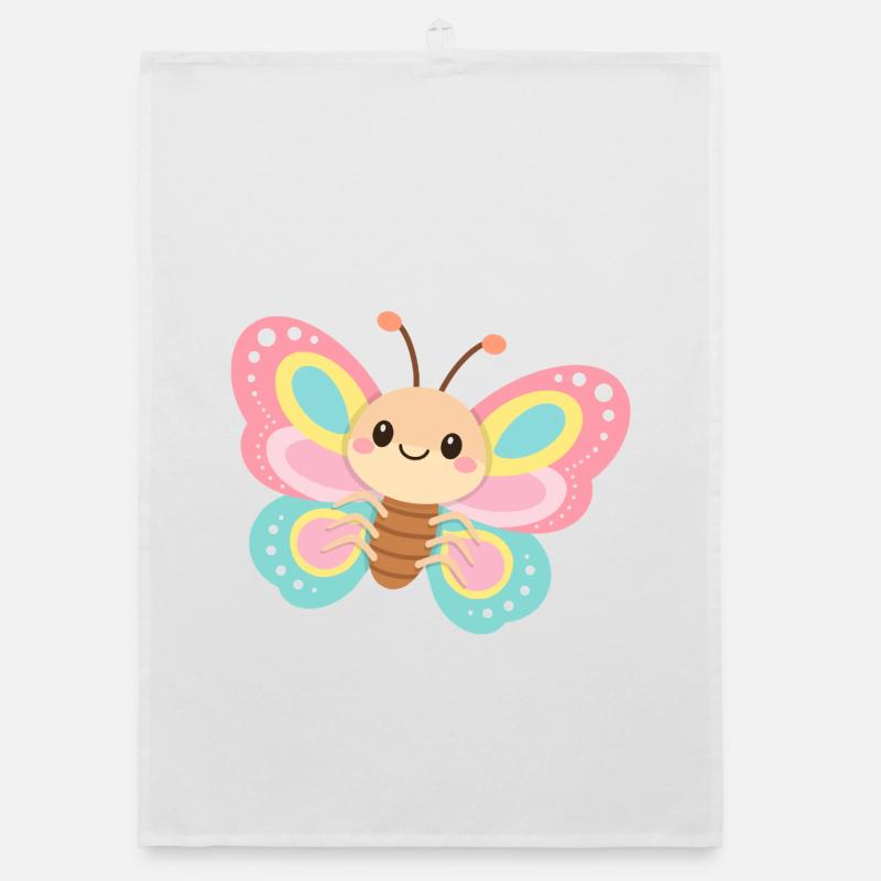 Pastel Butterfly Organic dish towel