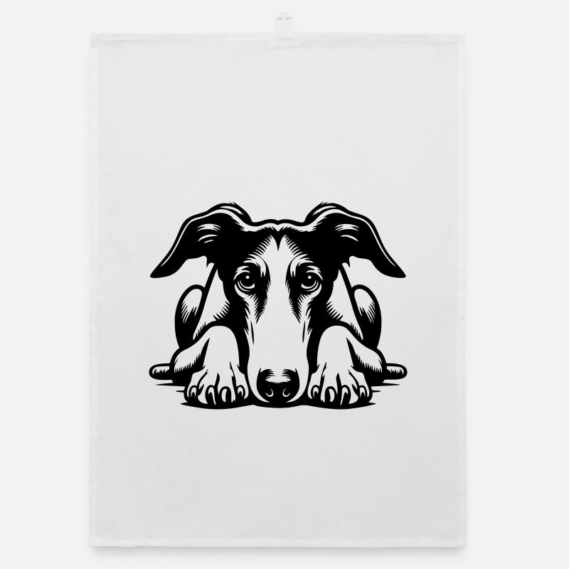 Galgo Head with Paws Organic dish towel