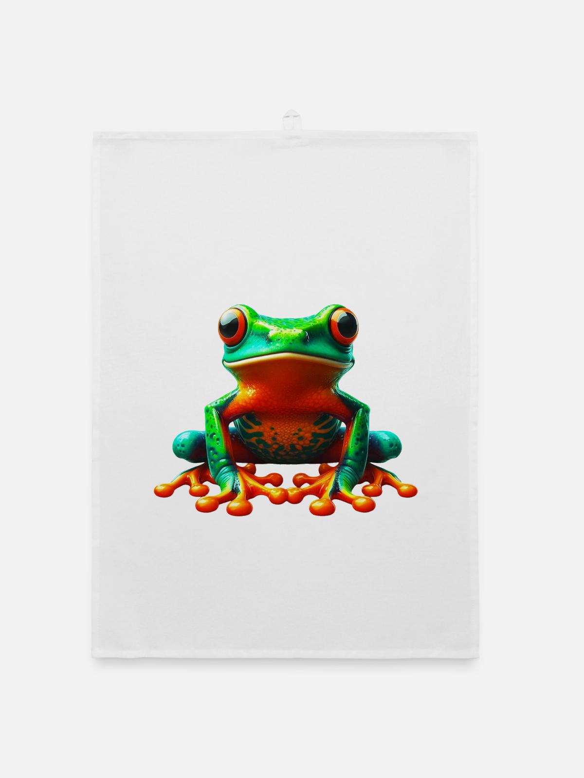 Grenouille - Torchon bio - blanc - Devant
