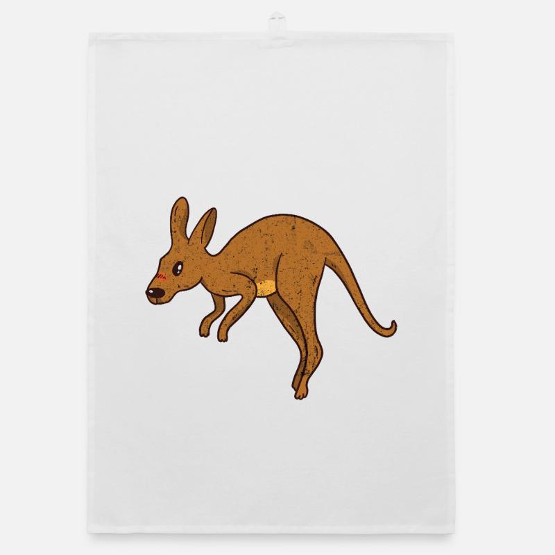 Känguru Vintage Rust-Texture Organic Geschirrtuch