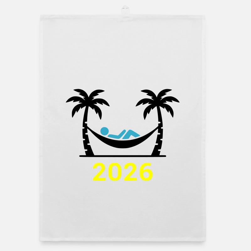 Hammock Palm Trees 2026 Organic dish towel