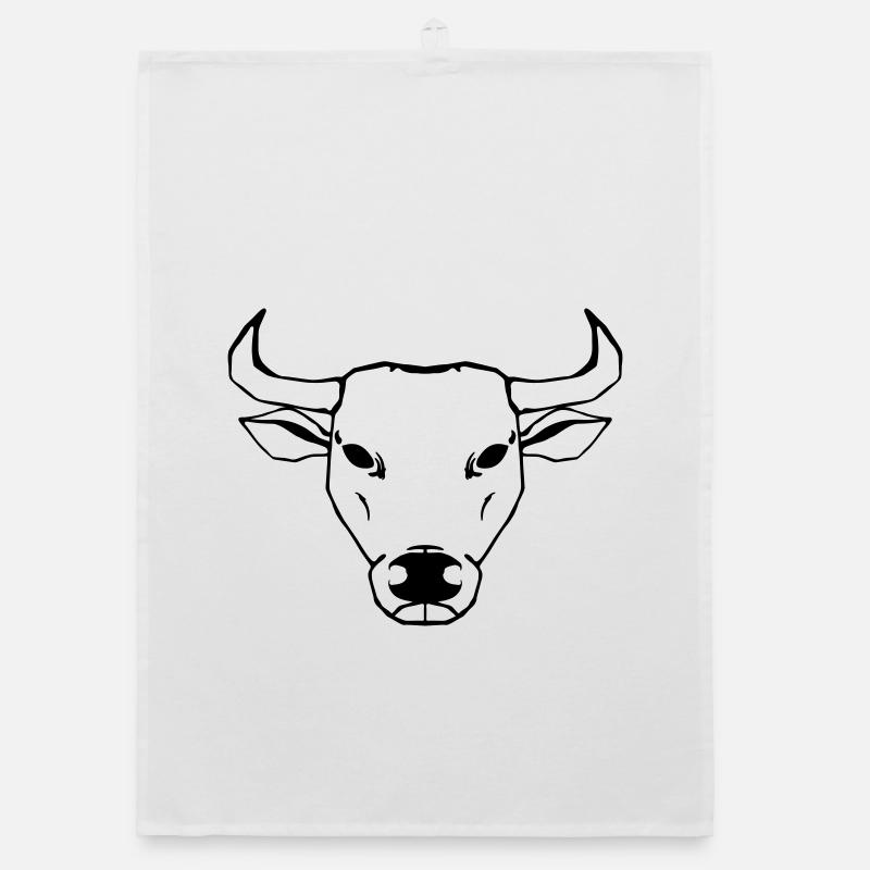 Ochse Illustration Organic Geschirrtuch