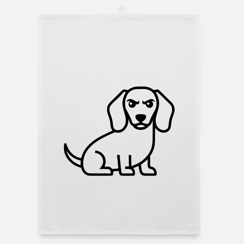 Böser Dackel Teckel Outline Organic Geschirrtuch