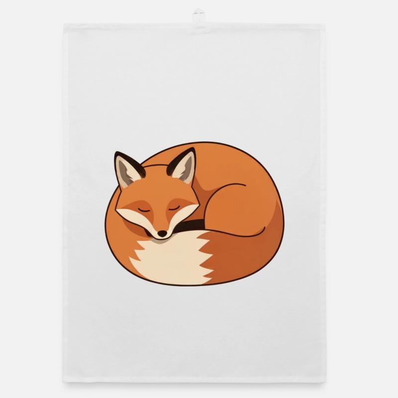 Sleeping Fox Gift Organic dish towel
