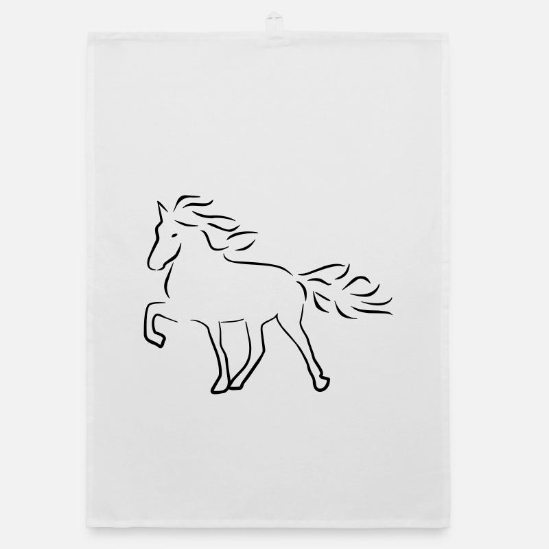 Islandpferd - Organic Geschirrtuch - Weiß