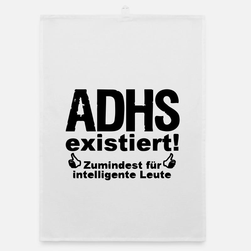 ADHS Spruch hyperaktiv Medizin Geschenk - Organic Geschirrtuch - Weiß