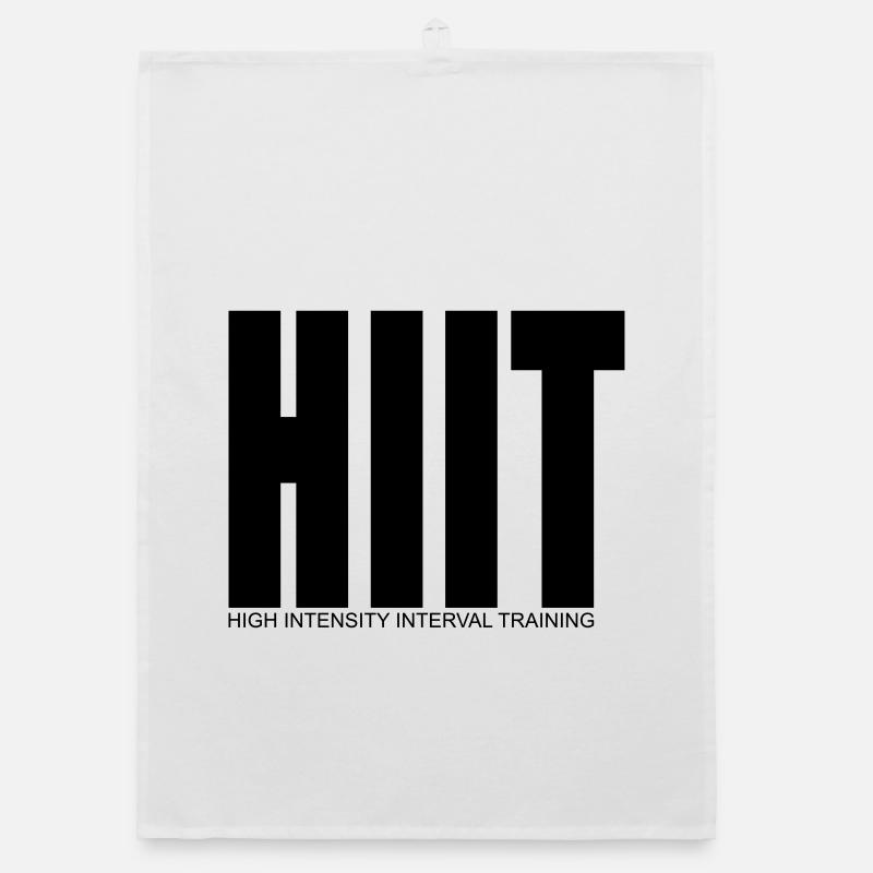 HIIT (High Intensity Interval Training) Shirt - Organic Geschirrtuch - Weiß